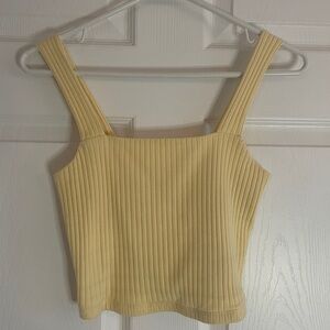 American Eagle Butter Yellow Cropped Tank
